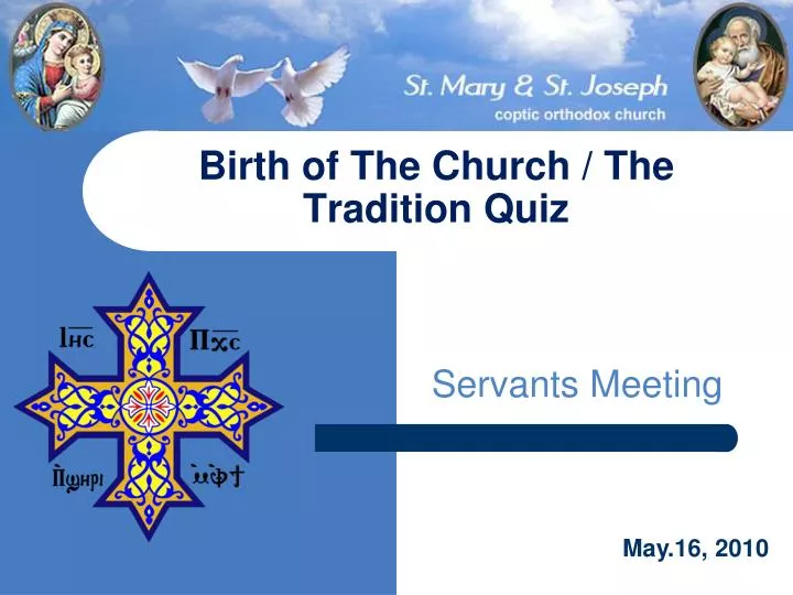birth of the church the tradition quiz