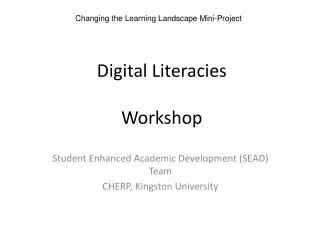 Digital Literacies Workshop
