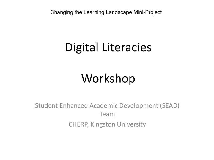 digital literacies workshop