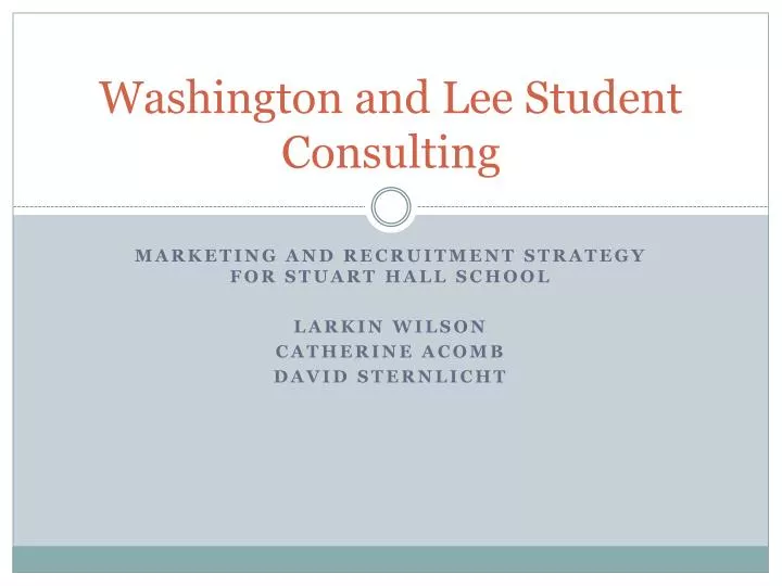 washington and lee student consulting