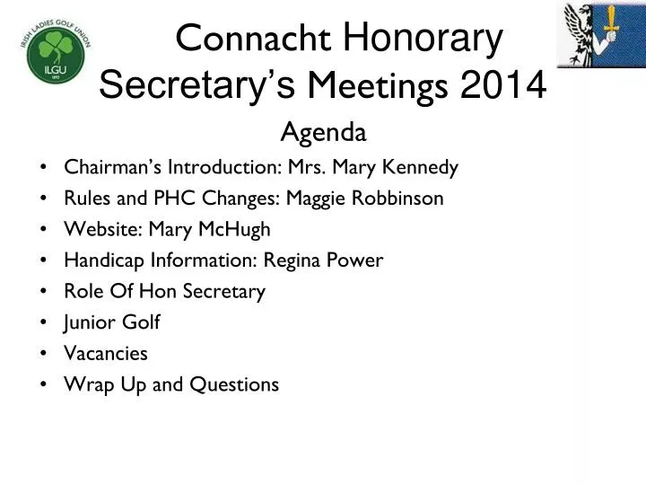 connacht honorary secretary s meetings 2014