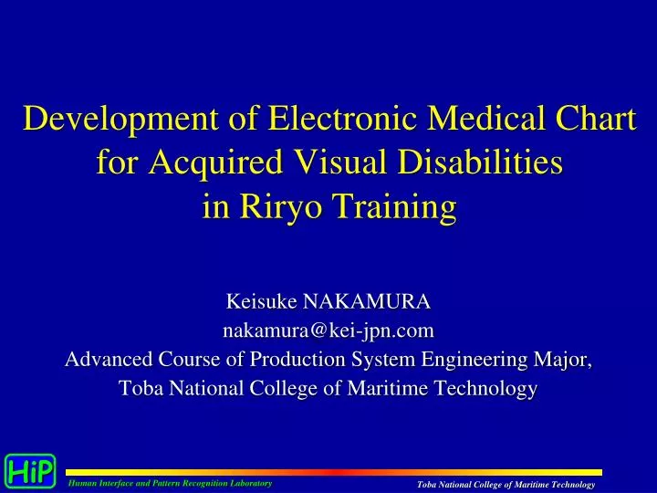development of electronic medical chart for acquired visual disabilities in riryo training