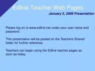 Edline Teacher Web Pages