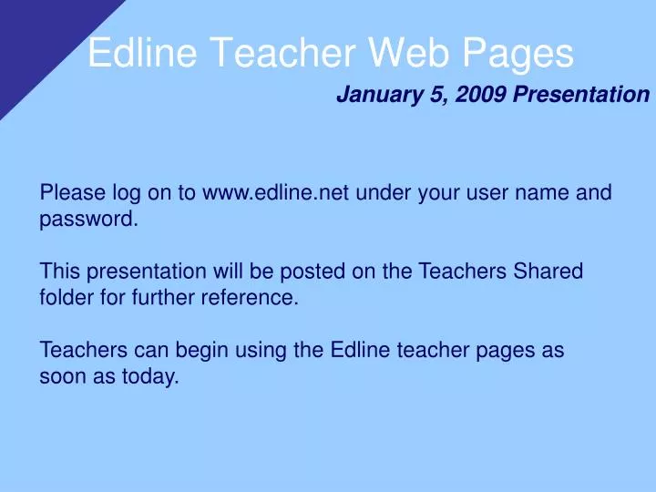 edline teacher web pages