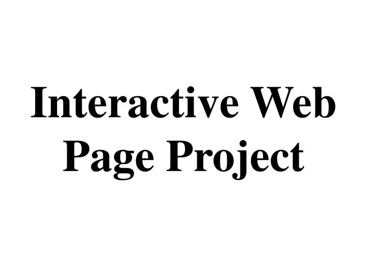 interactive web page project