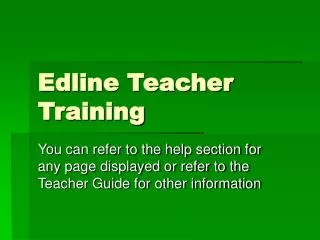 Edline Teacher Training