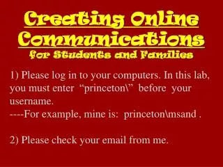 Creating Online Communications for Students and Families