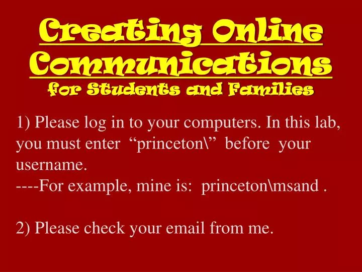 creating online communications for students and families