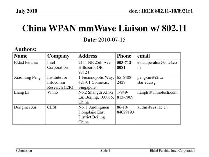 china wpan mmwave liaison w 802 11