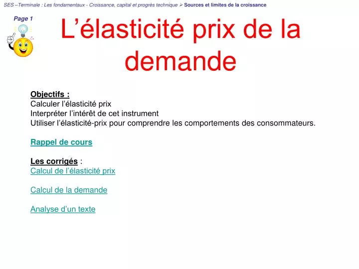 l lasticit prix de la demande