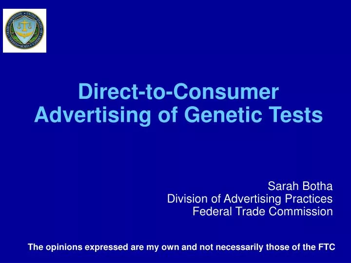 direct to consumer advertising of genetic tests
