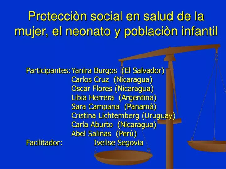 protecci n social en salud de la mujer el neonato y poblaci n infantil