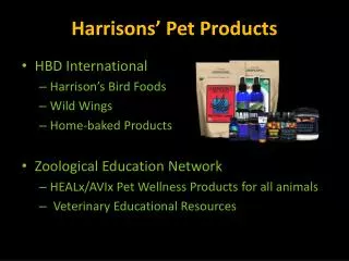Harrisons’ Pet Products