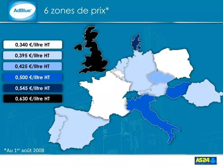 6 zones de prix