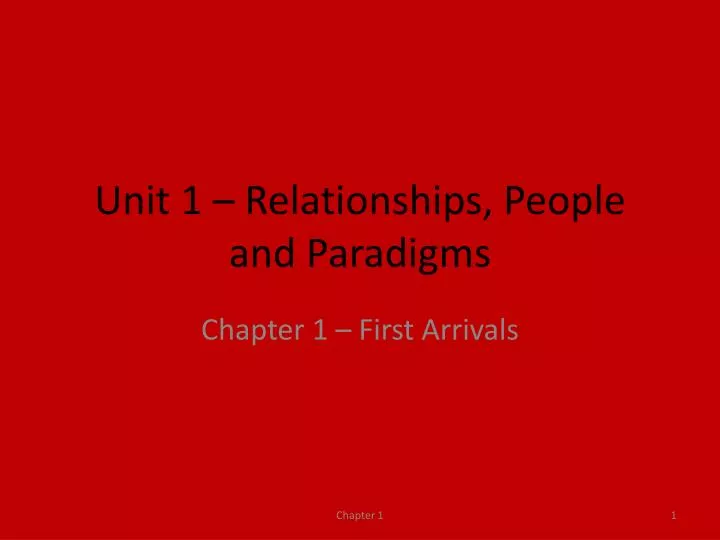 unit 1 relationships people and paradigms