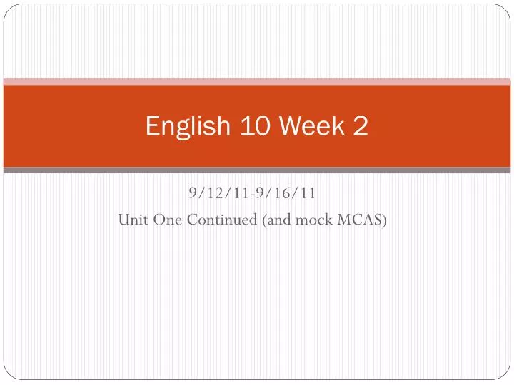 english 10 week 2