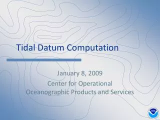 Tidal Datum Computation