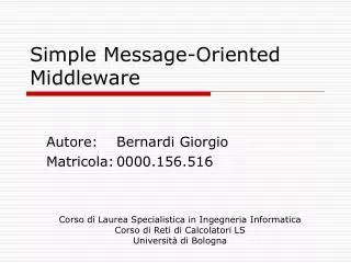 Simple Message-Oriented Middleware