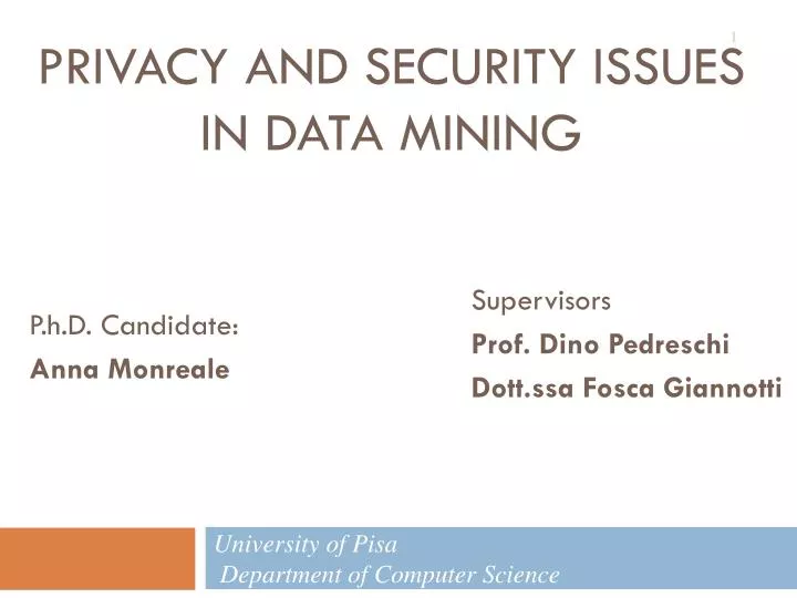 privacy and security issues in data mining