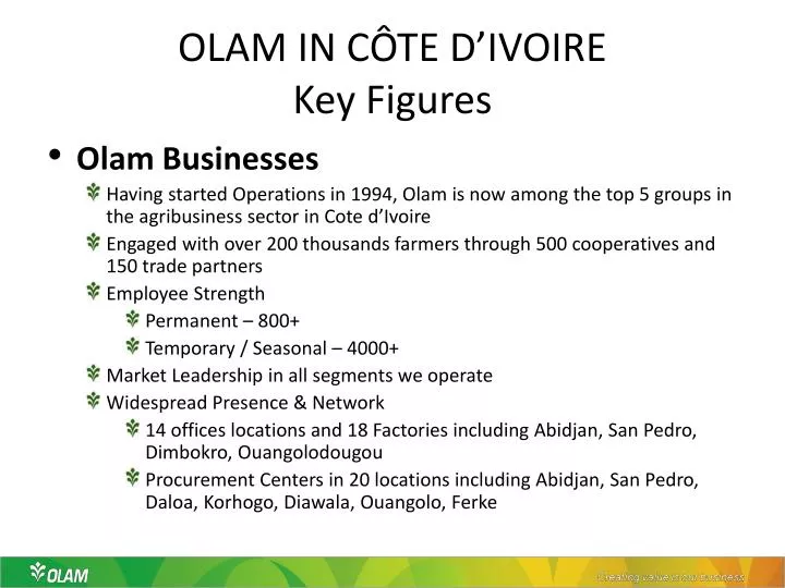 olam in c te d ivoire key figures