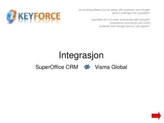 Integrasjon SuperOffice CRM Visma Global