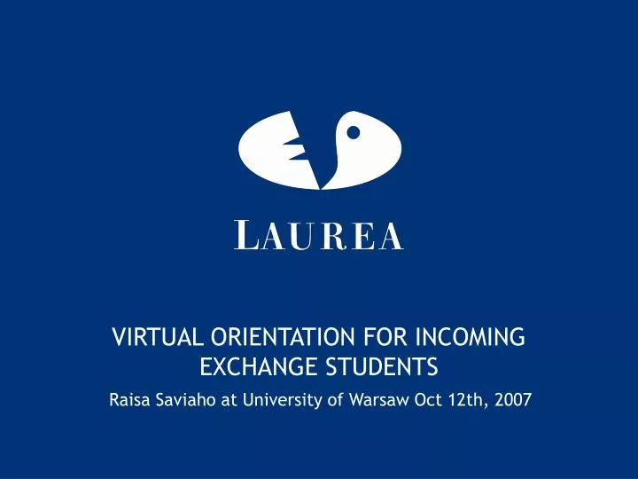 virtual orientation for incoming exchange students