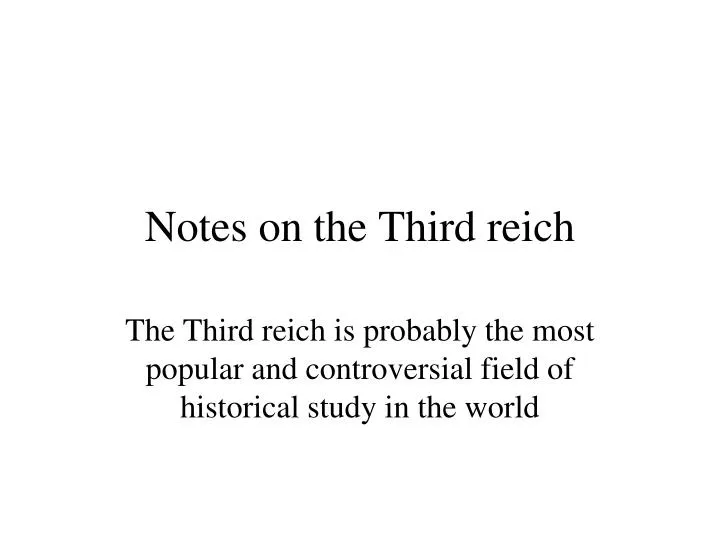 notes on the third reich