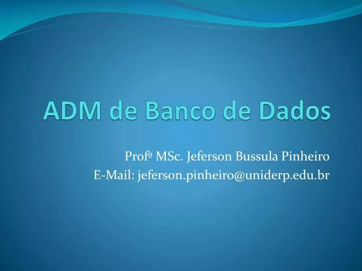 adm de banco de dados