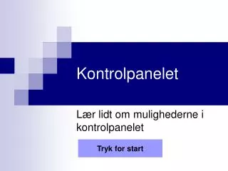 kontrolpanelet
