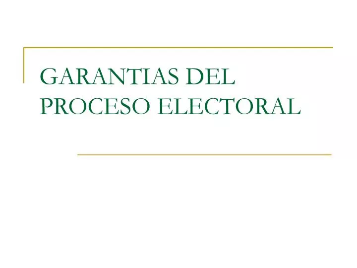 garantias del proceso electoral