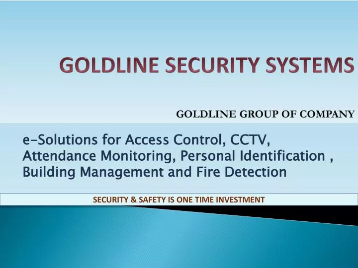goldline security systems goldline group of company