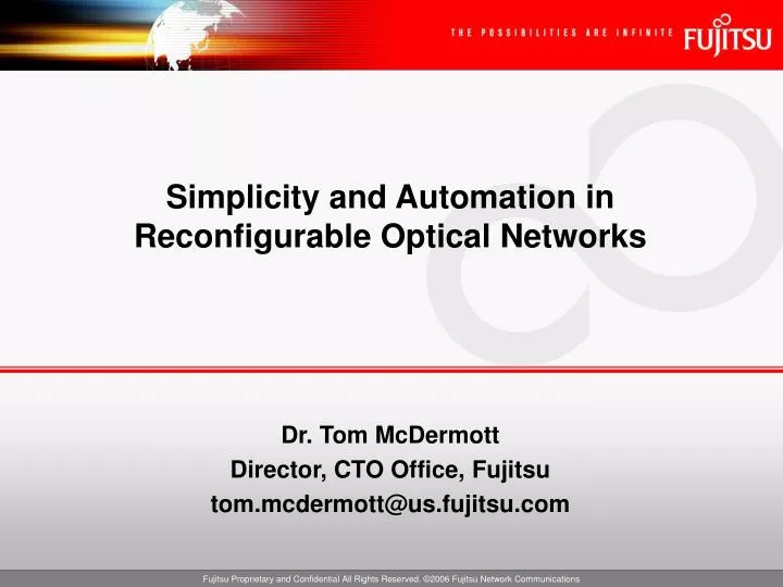 simplicity and automation in reconfigurable optical networks