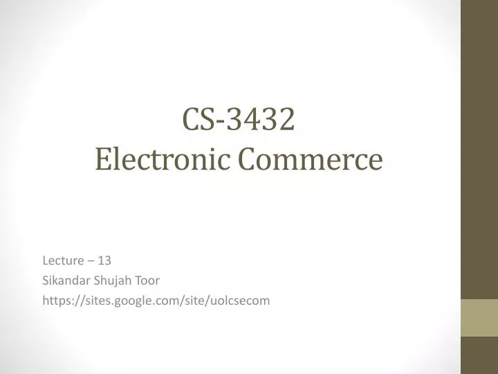 cs 3432 electronic commerce