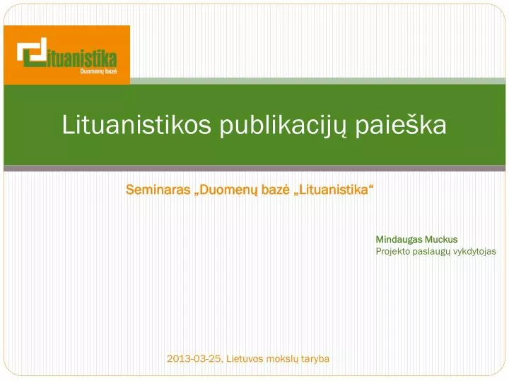 lituanistikos publikacij paie ka