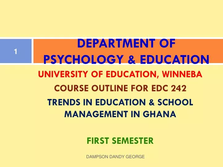 department of psychology education