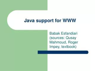Java support for WWW