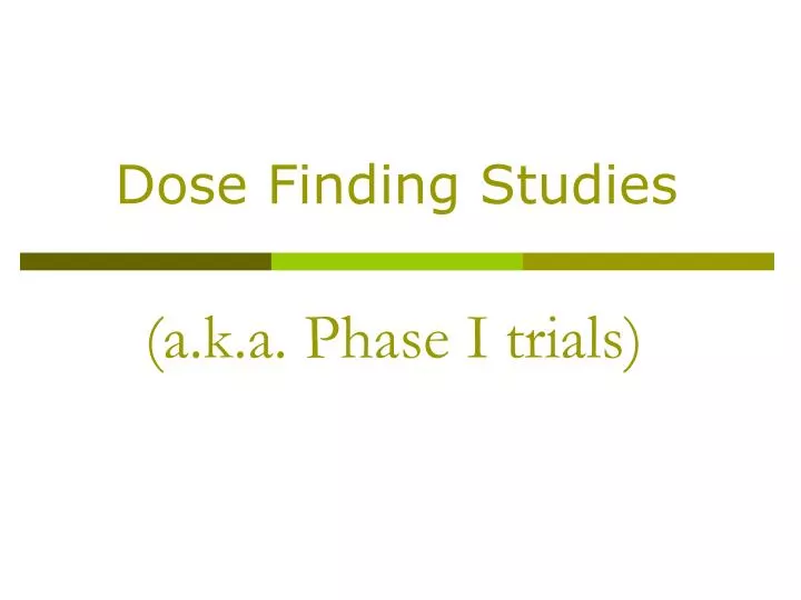 a k a phase i trials