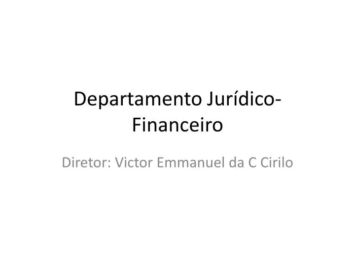 departamento jur dico financeiro