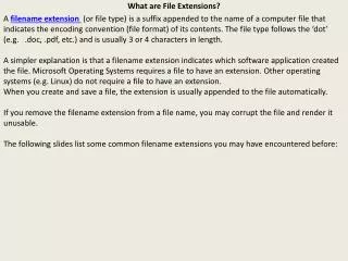 What are File Extensions?