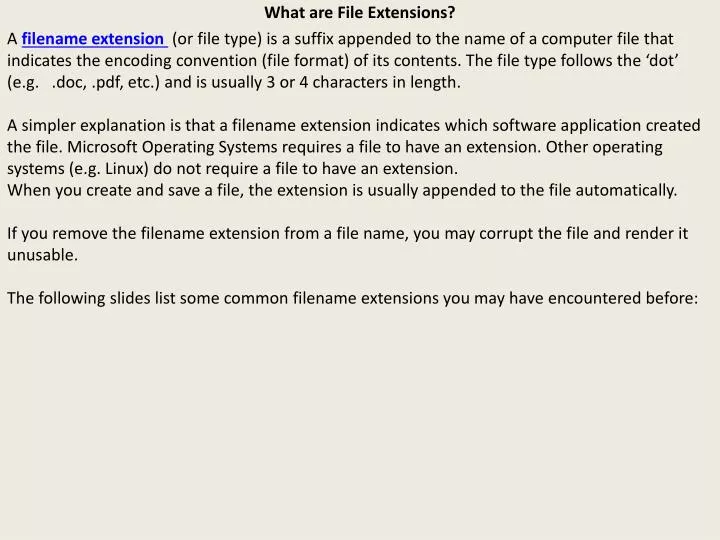 what are file extensions