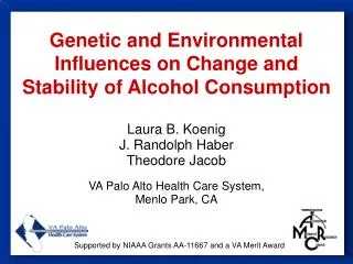 Genetic and Environmental Influences on Change and Stability of Alcohol Consumption