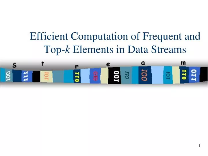 efficient computation of frequent and top k elements in data streams