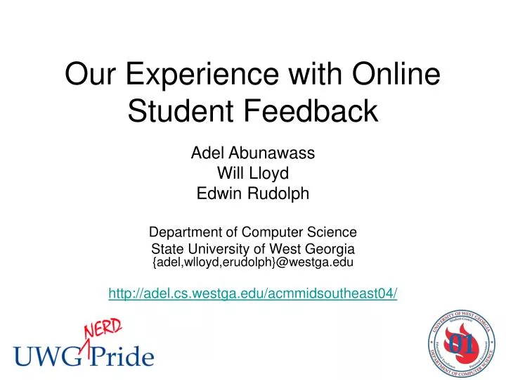our experience with online student feedback