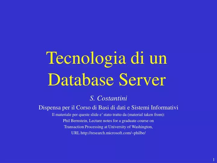 tecnologia di un database server