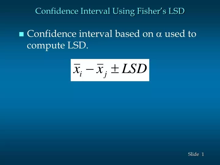 confidence interval using fisher s lsd