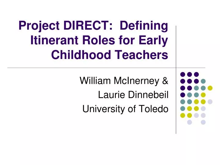 project direct defining itinerant roles for early childhood teachers