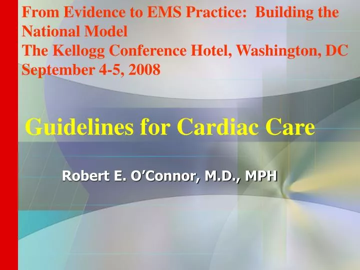 guidelines for cardiac care
