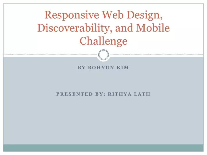 responsive web design discoverability and mobile challenge
