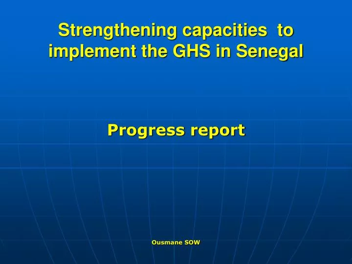 strengthening capacities to implement the ghs in senegal