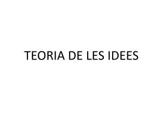 teoria de les idees